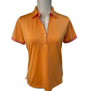 Bermuda Sands XP Womens Orange Polo Shirt Size M With Contrast Trim